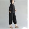 Damen Sommer Freizeitanzug Kurzarm Rundhals T-Shirt + Lockere Hose Einfarbig Zweiteiliges Set