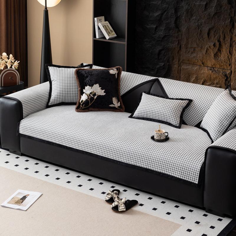 Light Luxury High-End Sofa Cushion Chenier Four-Season Universal  New Non-Slip Leather Seat Cushion Sofa Cover Cover