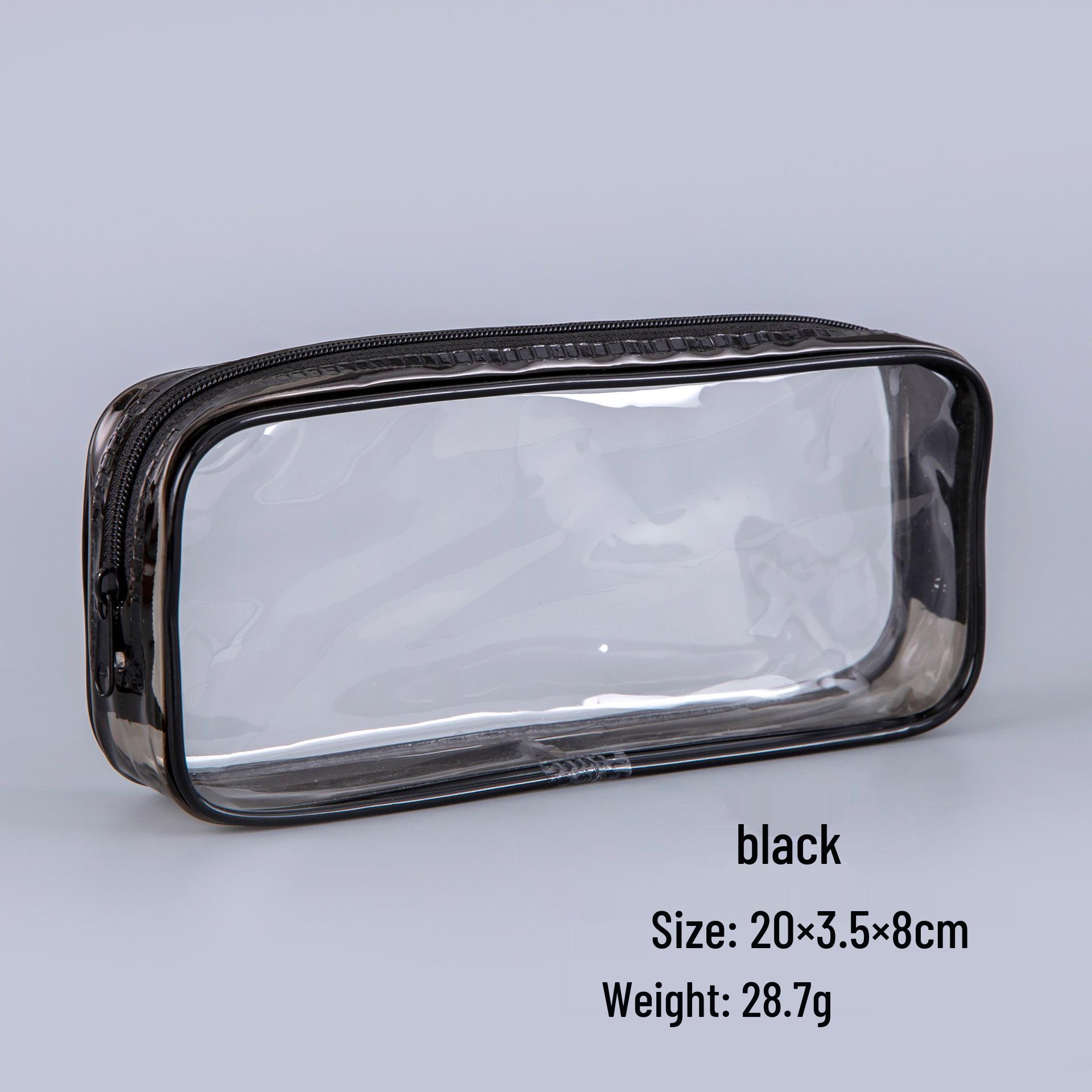 

Вместительный водонепроницаемый ПВХ пенал для карандашей и косметики для студентов чёрный