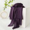 Spring & Summer Lightweight Sunscreen Shawl: Imitation Cotton-Linen, High-End Silk Gauze Scarf, Solid Color for Women