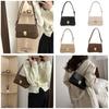 Fashion Womens Bag 2023 Winter New Stylish Solid Color Shoulder Bag**