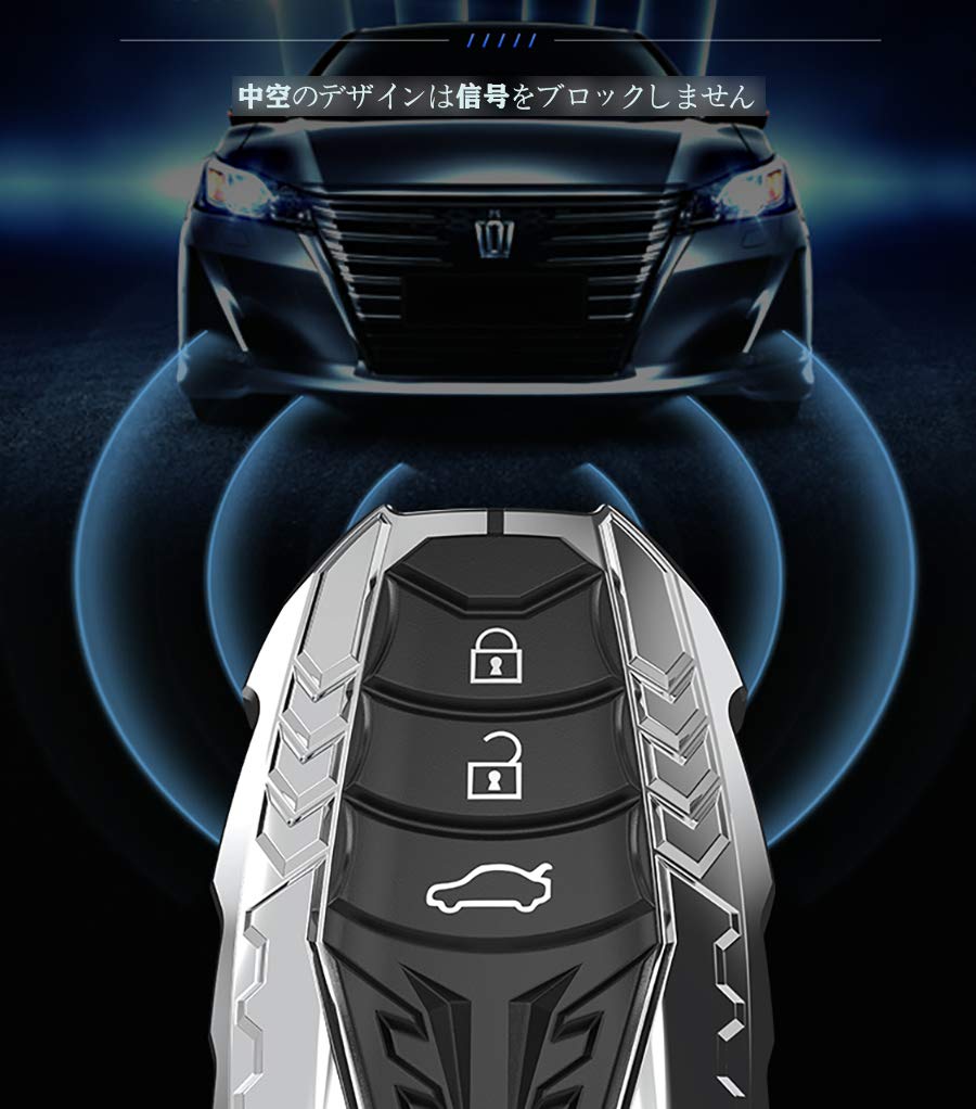 Deyou Toyota Smart Key Lotniczy Stop Cynku Silikonowy Pokrowiec na Klucz Kompatybilny z Toyota New Crown Camry 70 Pokrowiec, + Osłona, C-HR, Prius, (Seria 50),