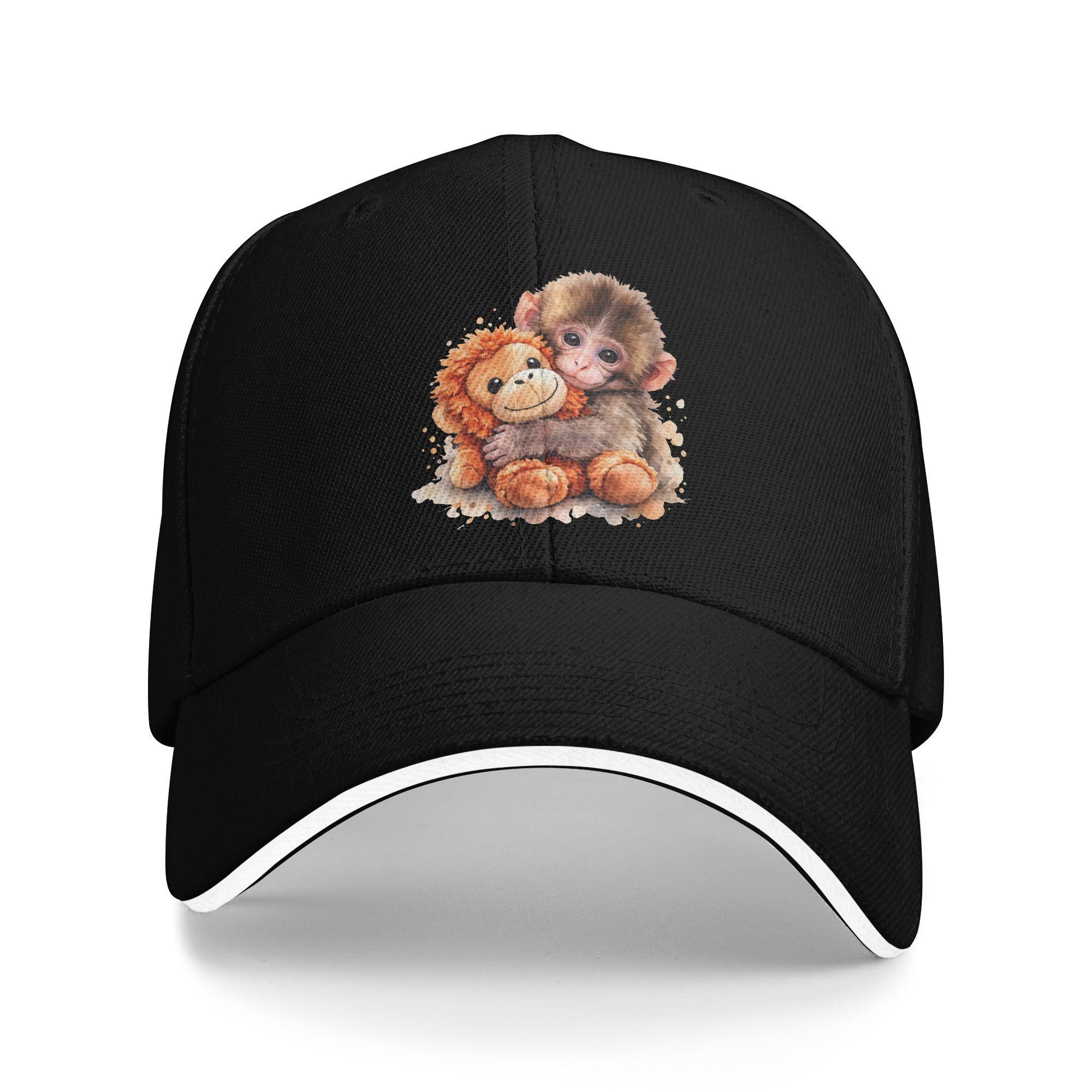 

Baby Monkey Punch Casual Baseball Cap Outdoor Sport Trucker Hat Summer Hot Sale Men Women Street Style Baseball Caps As Picture чёрный
