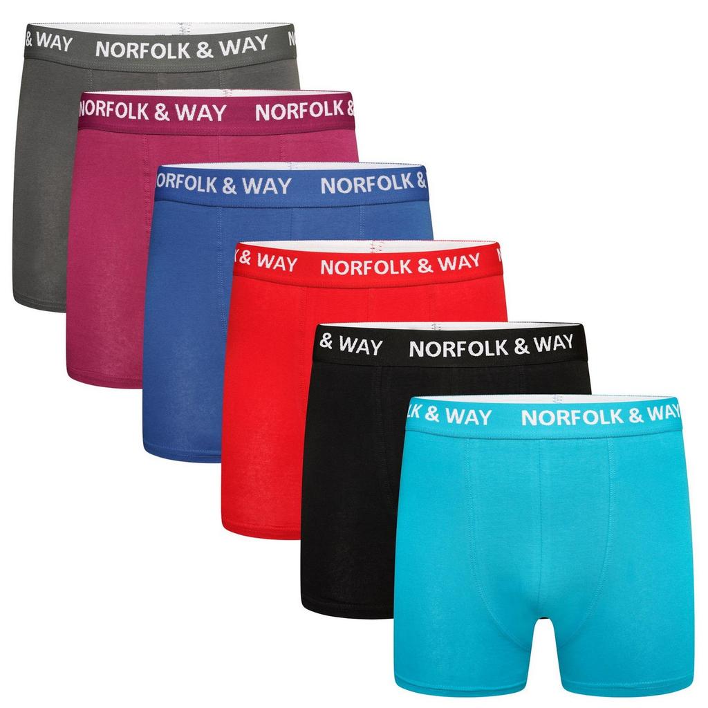 Norfolk & Way Men's Cotton Blend Boxer Shorts (Pack of 6)