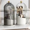 360° Rotating Makeup Brush Holder With Lid Lipstick Eyebrow Pencil Holder Eye Shadow Storage Box Desk Cosmetic Tools Organizer