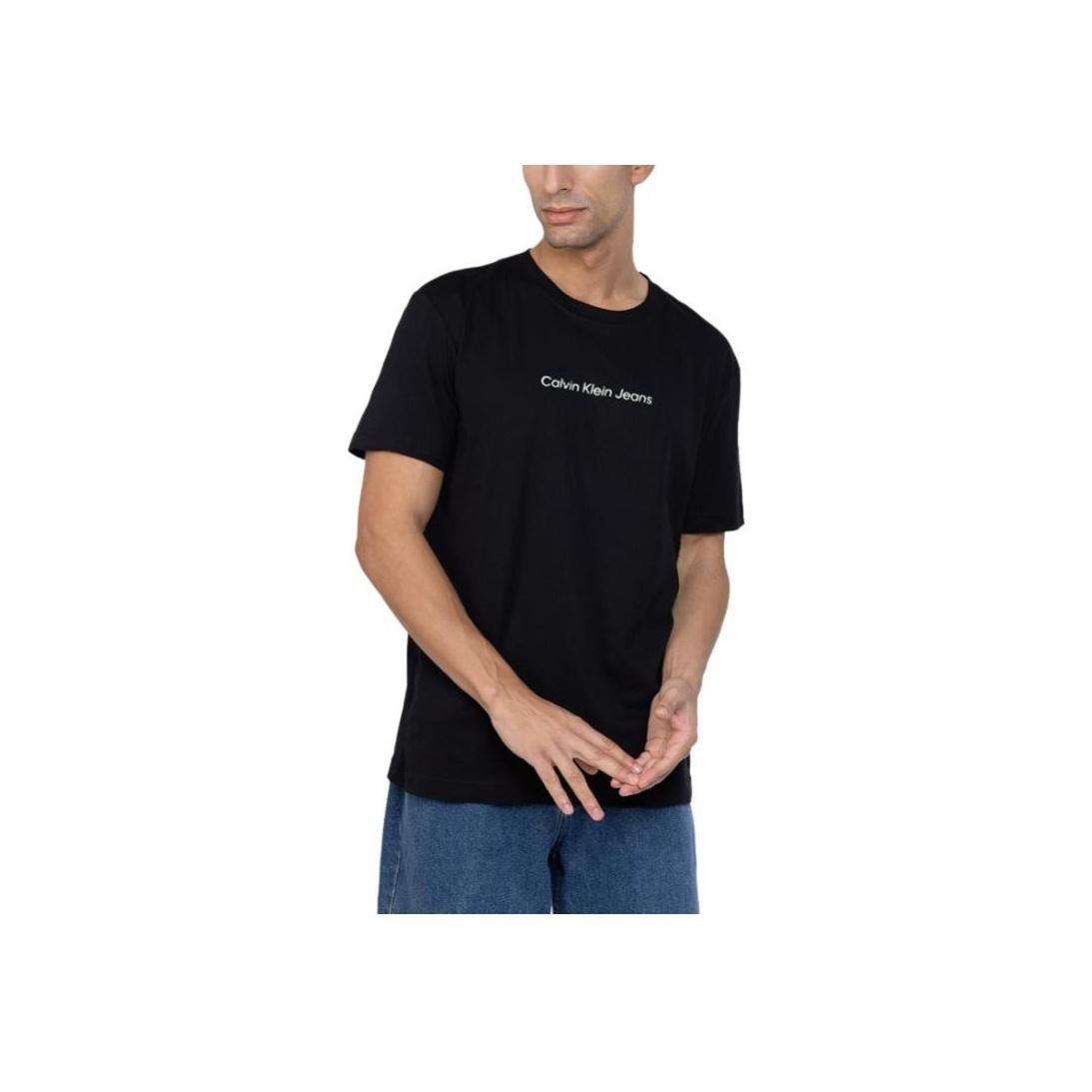 

Calvin Klein Logo Print Crew Neck Short Sleeve T-Shirt Men Tops Black J30J324646-BEH XXL