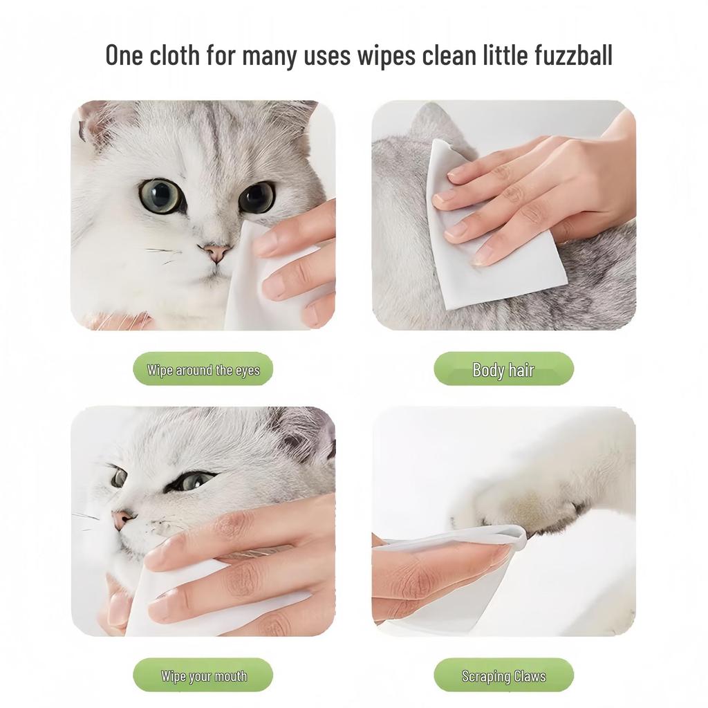 Universal Double-Sided Pet Cleaning Wipes for Cats and Dogs - Full-Body Care with Water-Locking Texture