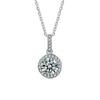 6.5mm 925 Sterling Silver Moissanite Pendant Necklace Ideal Gift For Proposal Engagement Anniversary
