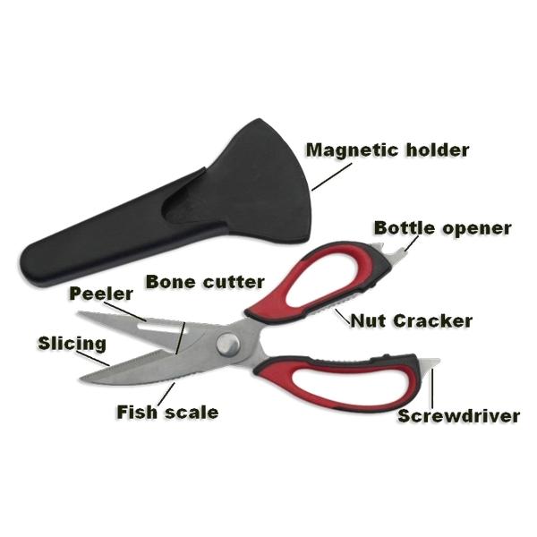 7-in-1-Multifunktions-Küchenschere mit magnetischem Gehäuse