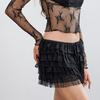 2026 Cross-border Women's Sexy Lace Skirt Shorts - Multi-layered Solid Color Ultra-short Design.