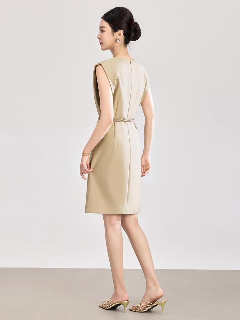 High-End Women's Sleeveless Waist-Cinched Business Dress - New Summer Arrival