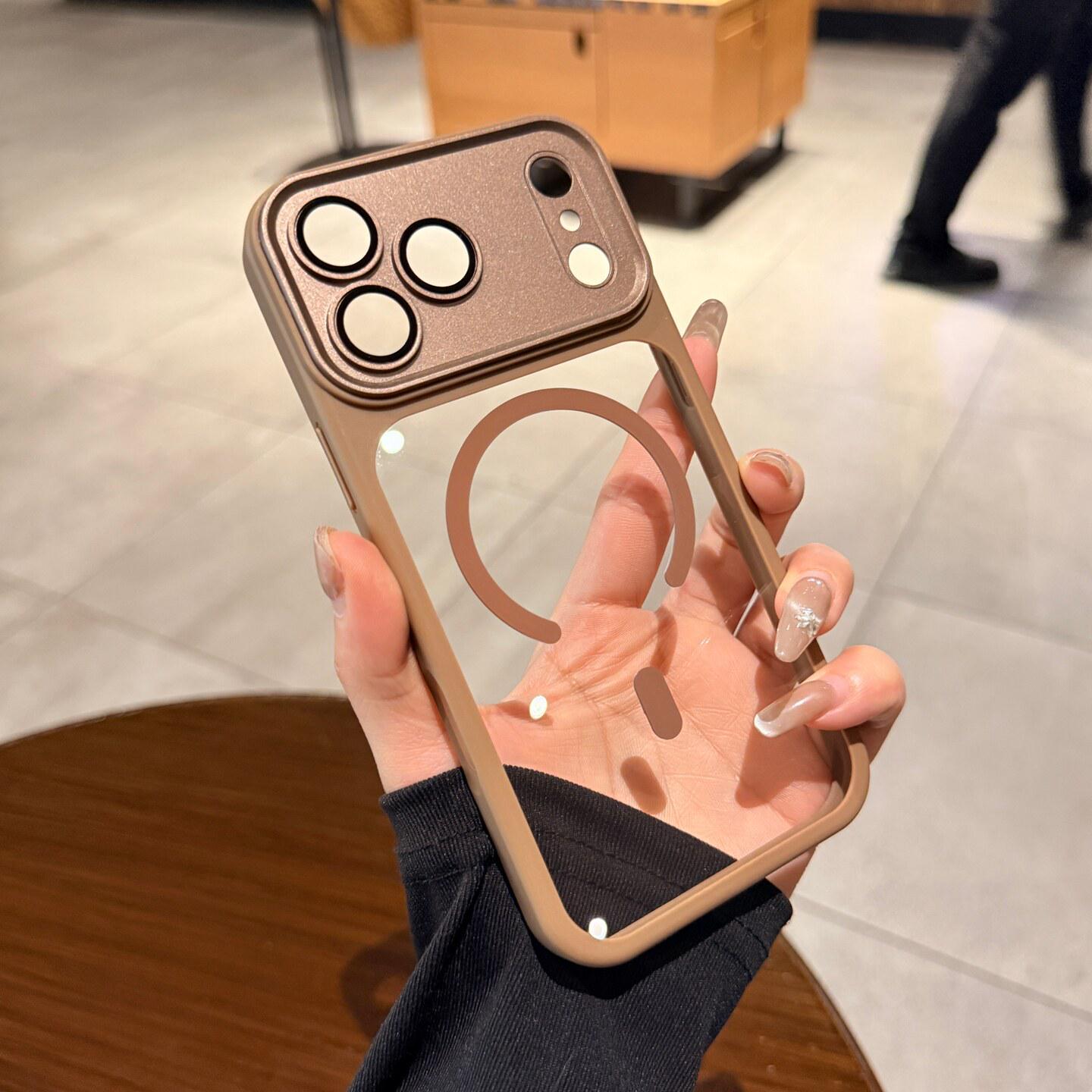

Shockproof Transparent iPhone 17 Pro Max Case with Magnetic & Lens Film, Apple 16 Advanced Protection iPhone12 Pro пустынный/золотой