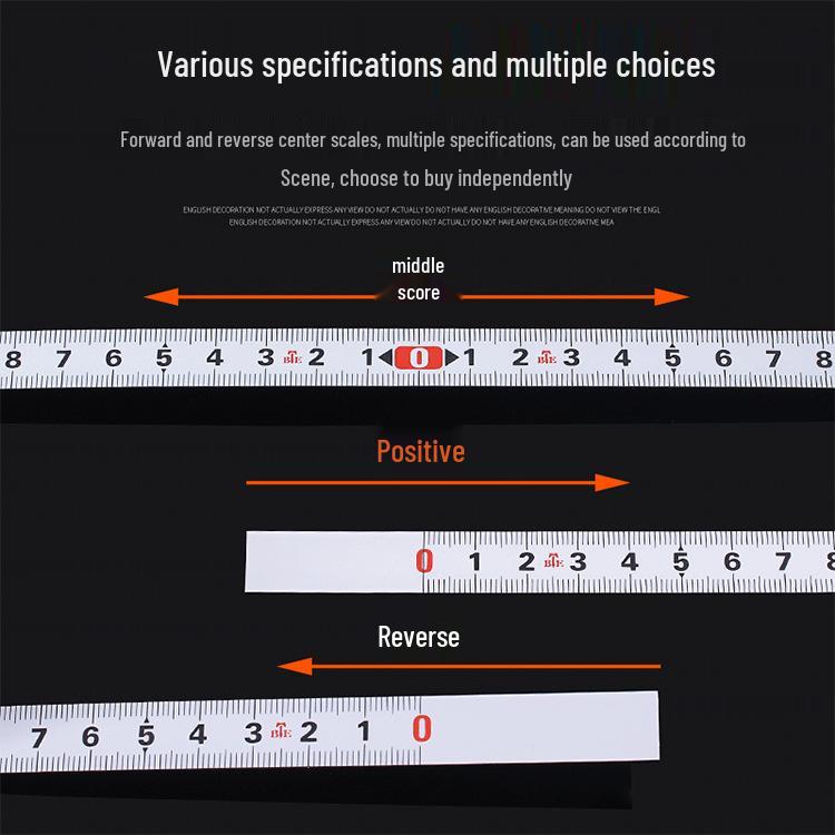Selbstklebendes Stahlmaßband mit Messbandstreifen und umgekehrter mechanischer Skala