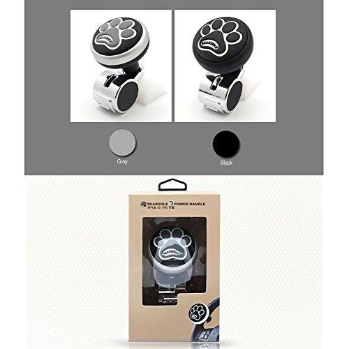 Rubber Silicone Power Steering Wheel Spinner Knob, Easy Installation for All Vehicles, Car Accessories (Gray)