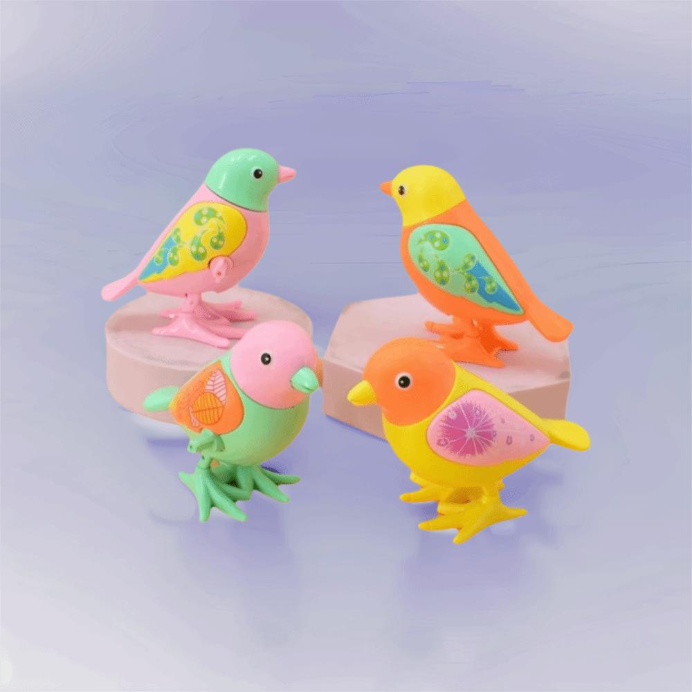 1pc Color Random Clockwork  Bird Toy Plastic Cartoon Jumping Bird Spring-Powered Magpie Toy  Gift