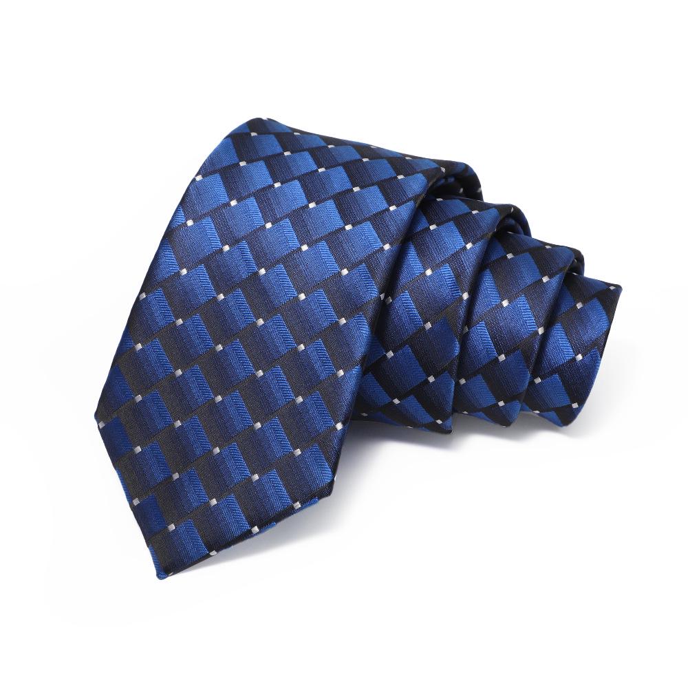 Corbata de Jacquard Rayada para Hombre, Atada a Mano, Poliéster, 8cm, Accesorio Formal de Negocios de Alta Gama