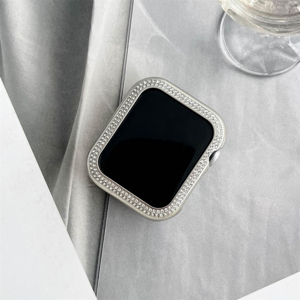 Metal Bumper Diamond Case for Apple Watch Protective Cover 40MM 44MM Frame for iWatch 4 5 6 SE 7 8 9 41MM 45MM Watch Cover