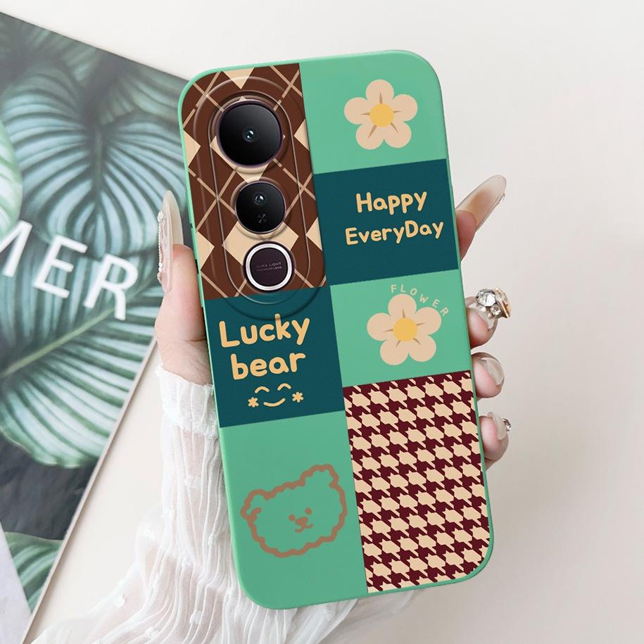 Pro Vivo V50 Lite 4G Pouzdro V2441 Kryt Luxusní Mašlička Malované Měkké Tekuté Silikonové Pouzdro na Telefon Pro Vivo V50 5G V 50 V50Lite Fundas