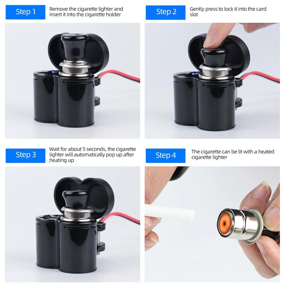 Motorcycle Handlebar Phone Charger Waterproof USB Power Adapter 12V 2.0A with Switch Cigarette Lighter For GPS Navigation DVR