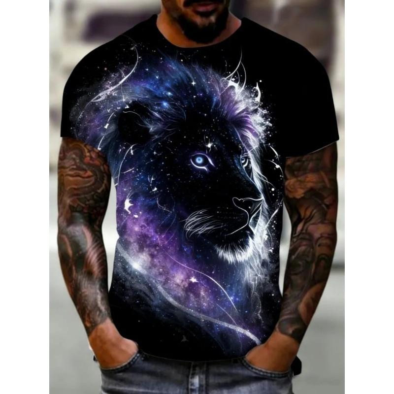 Men's 3D Printed T-Shirt Short Sleeve O-Neck Pullover Casual Top