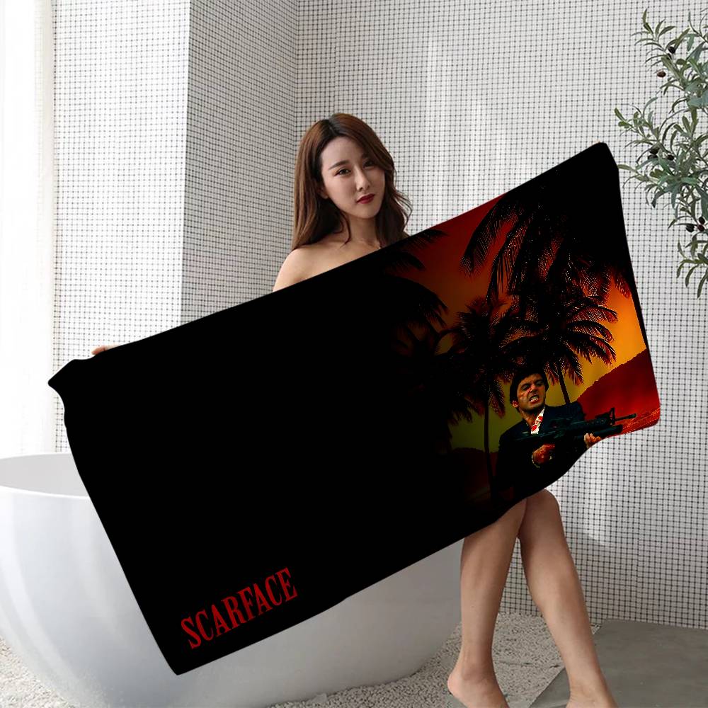 S-Scarface 1983 Film Al P-Pacino Microfiber Printed Beach Towel Mountain Climbing Yoga Beach Swimming Absorbent Soft Towel