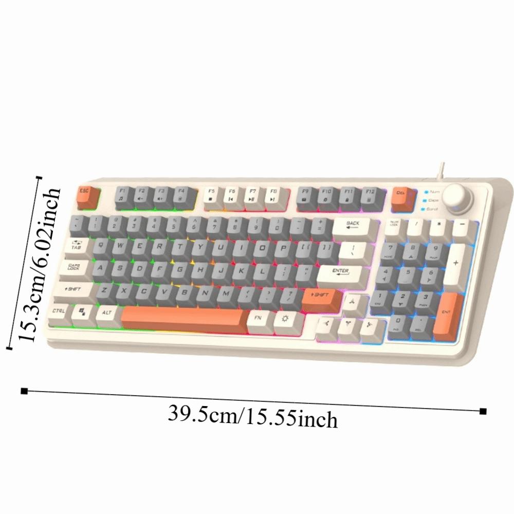 Adjustable Volume Wired RGB Light Keyboard K82 Wired Keyboard  Computer Peripherals
