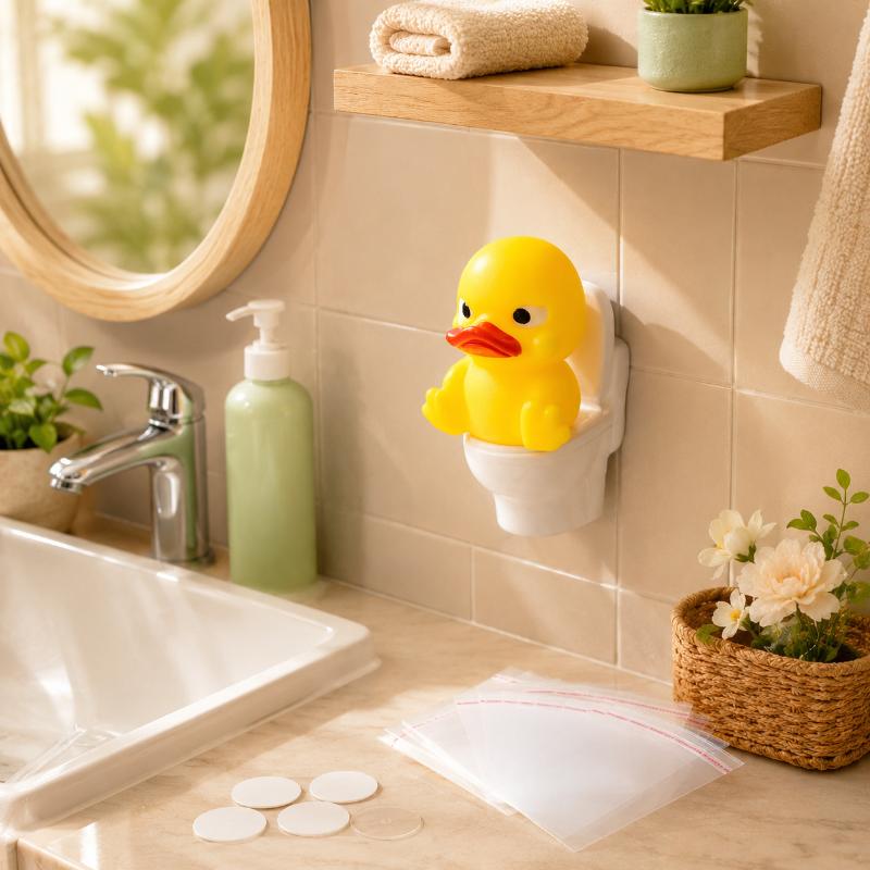 Cute Toilet Duck Friend Kawaii Statue, Desktop Car Bookshelf Bathroom Decor, Christmas Gift, Small Ornament, Perfect For Festive