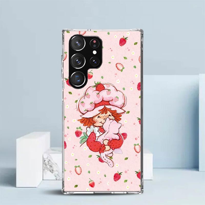 Strawberry Cartoon Girl Soft Cover for Samsung Galaxy S25 Edge S26 S24 S23 Ultra Phone Case S22 S21 Plus S20 FE Print Pattern Sh