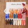 Fashion Earrings Versatile Premium French Smudge Color Niche Resin Earrings Set Irregular Square Earrings