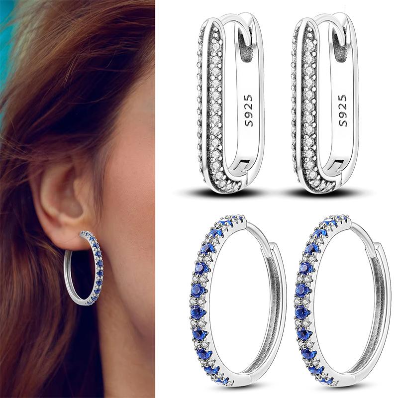 Heißer Verkauf 925 Sterlingsilber Kupfer Herz Ohrringe Passen Original Charms Creolen Für Frauen Mädchen Stecker Ohrring Feine Zirkonia Geschenke