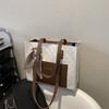 Elegant Silk Scarf Decorated Tote Bag Women Fashion Commuter Shoulder Handbag Soft Faux Leather Work Bag
