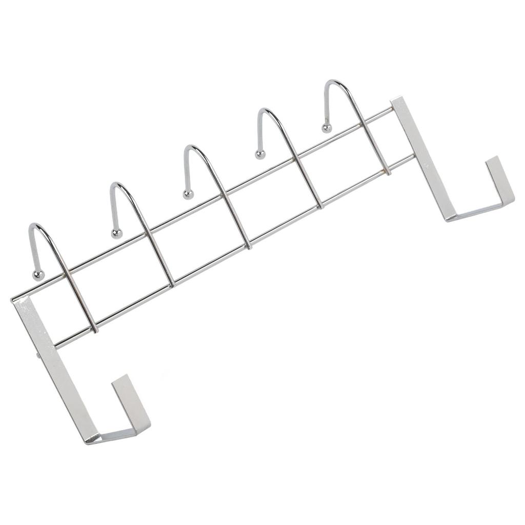 Over Door Hanger Rack 5 Hooks Stainless Steel 9.8 X 3.9 Inch for Easy Mounting