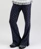 WHEN YOU MOVE Side Slit Waffle Bootcut Elastic Pants Black