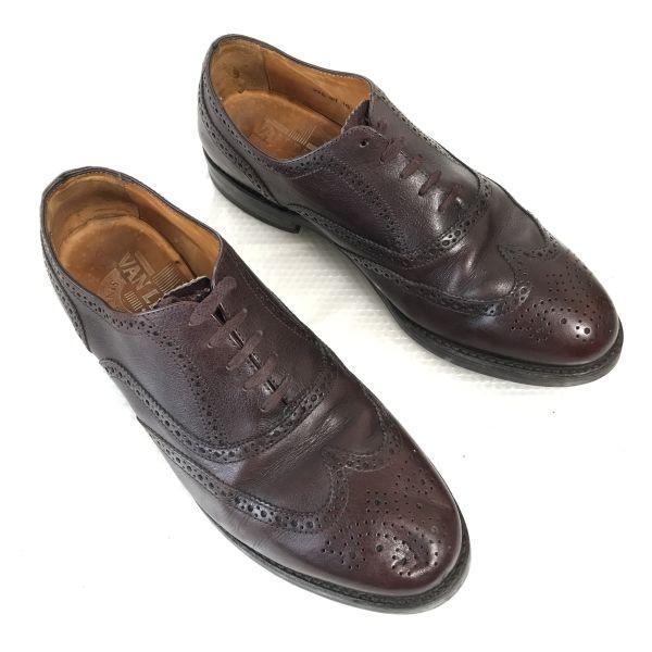 Seit 1815 VAN LIER/Leder Full Brogue Wingtip Balmoral Schuhe/10/28.5/Braun/80er-90er Dress(GEBRAUCHT)
