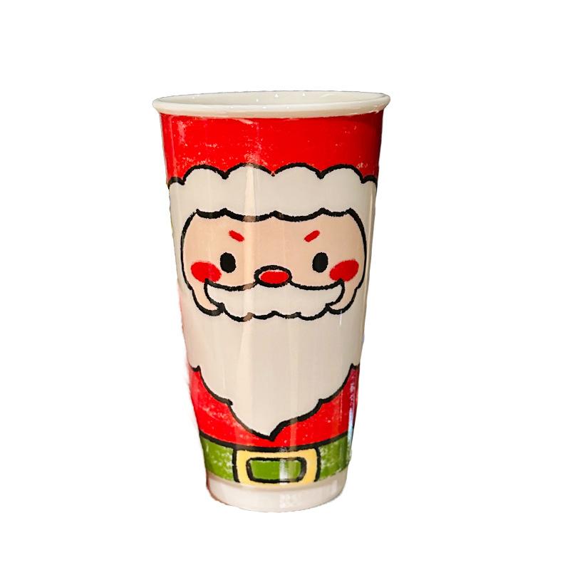 Cartoon Santa Claus Ceramic Cup Cute Christmas Snowman Cup Gift for Friends Drinking Cup Souvenir