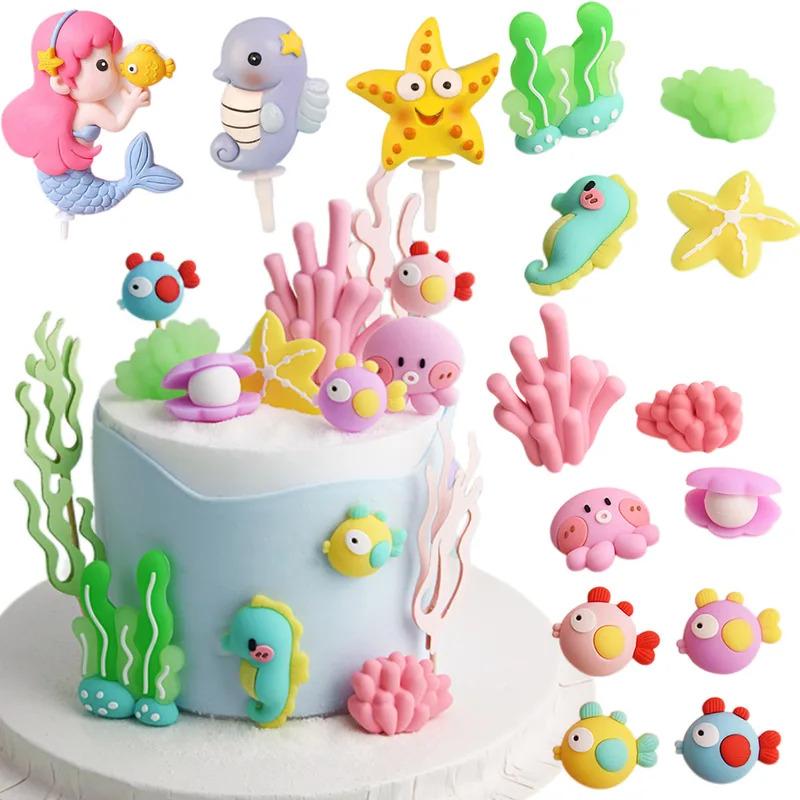 Under The Sea Cake Decor Mermaid Under The Sea Party Supplies Baby Shower Ocean Themed Birthday Party Cake Topper Decor