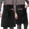Black Waiter Apron with Multiple Pockets - Adjustable Restaurant Server Apron for Kitchen, Cafe & Service Staff