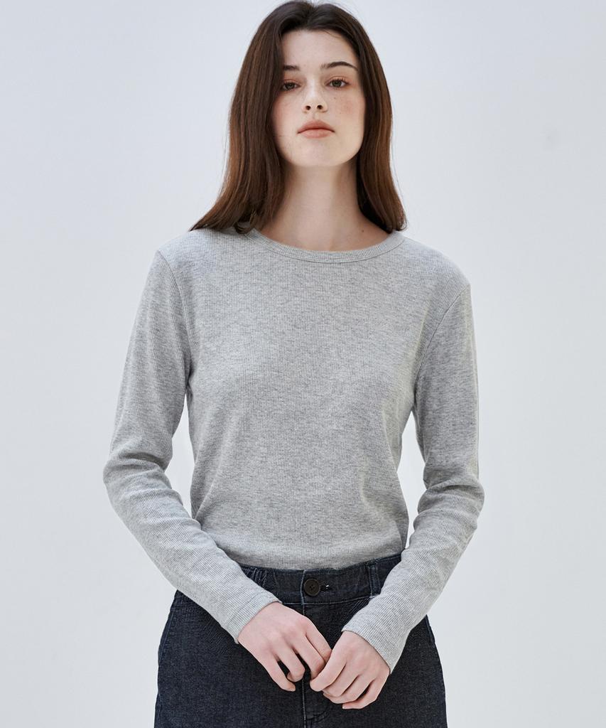 MALOUPE 5116 Ribbed Slim T-Shirt (Gray)