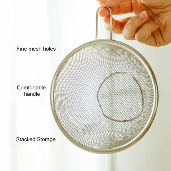 Stainless Steel Mixing Bowl with Strainer 2 In 1 Multifunctional Basin Strainer with Handle for Mixing Batter Egg Cream Washing