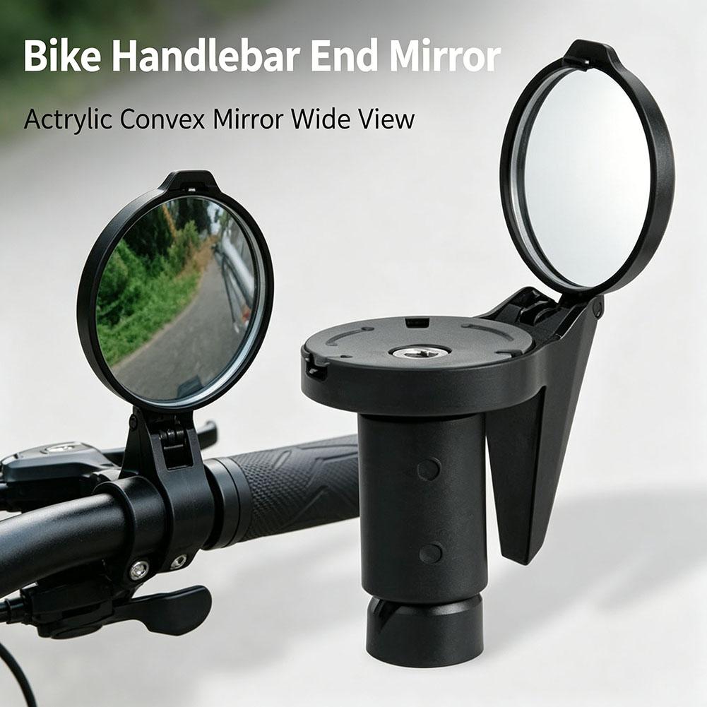 Adjustable Rotatable Bike Rear View Mirror HD Convex Mirror MTB Road Bicycle Handlebar Plug Accessories