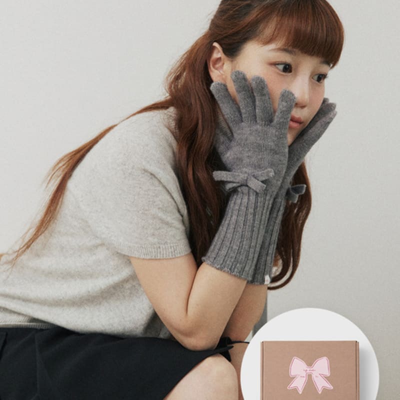 HIGH CHEEKS Ribbon Finger Hole Gloves(6colors)_HC2499AC001M