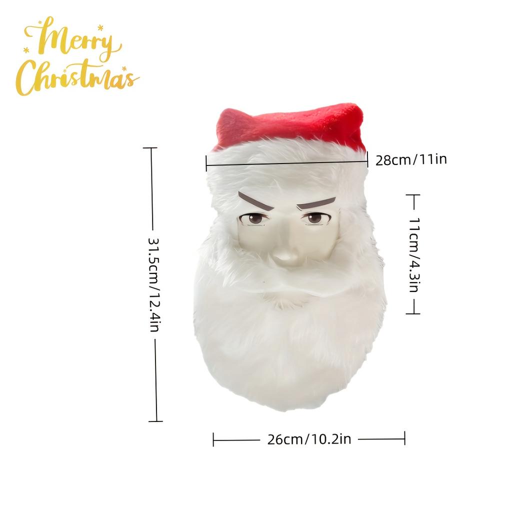 1 Set Of Christmas Decoration Hats, Santa Claus Beard Hat, Holiday Costume Props, Christmas Party Decorations, Plush Adult Hat
