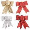 Charming 3 Ear 15cm Christmas Tree Bow Decorations In Colorful Fabric For Merry Festive Celebrations