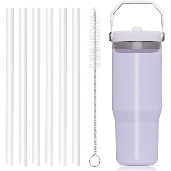 Replacement Straws Compatible with Stanley IceFlow Flip Straw Tumbler 30 Oz,64 oz-Accessories Included 6 Straws,1 Cleaning Brush(Not For Stanley Ice