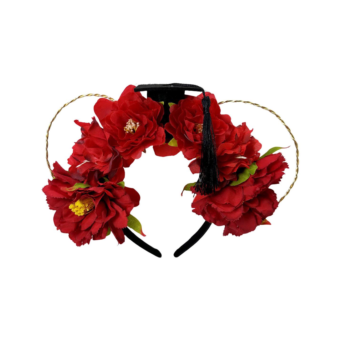 

New fabric flower headband, sweet and cute holiday party graduation season commemorative hairpin hair accessories hair accessories красный