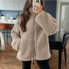Herbst und Winter Neue Damenbekleidung Europäischer und Amerikanischer Stil Mode Vielseitig Elegant Temperament Locker Reißverschluss Plüschjacke