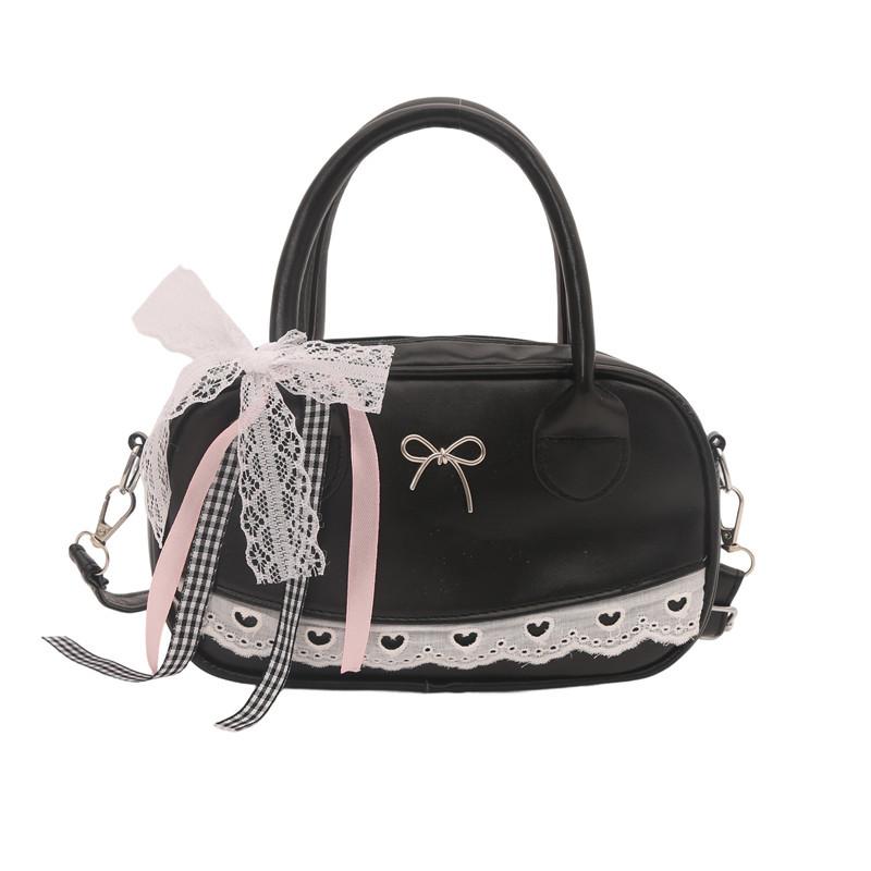 Niche Versatile Cute Lace Portable Boston Bag Women's 2025 Summer New High-end Shoulder Messenger Bag