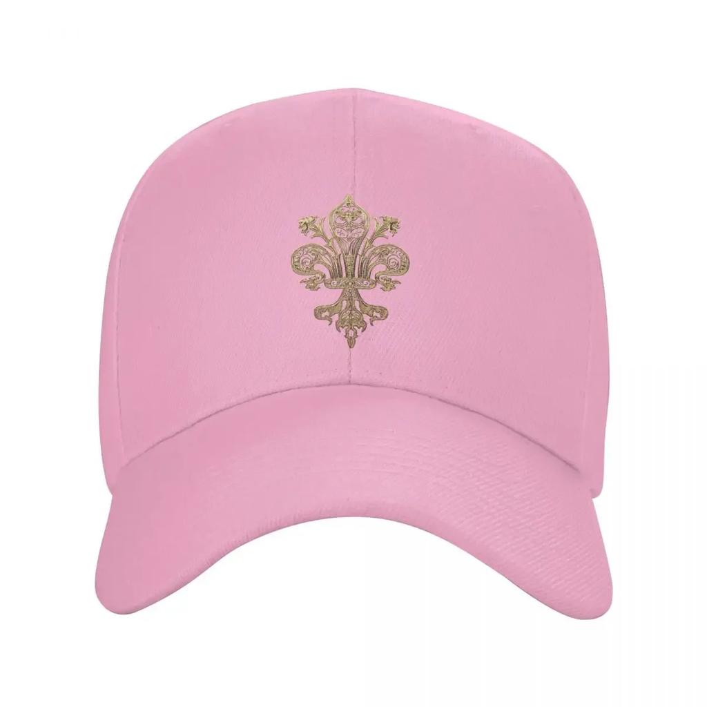 Personalisierte Goldfiligran Fleur De Lis Baseballkappe Sport Unisex Verstellbar FleurDeLys Lilienblüte Papa Hut Frühling