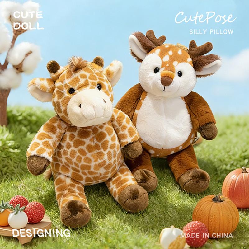 Plüschtier-Rucksack für Kinder, Mädchen und Jungen, niedlicher Löwe, Giraffe, Schaf, mit PP-Baumwollfüllung