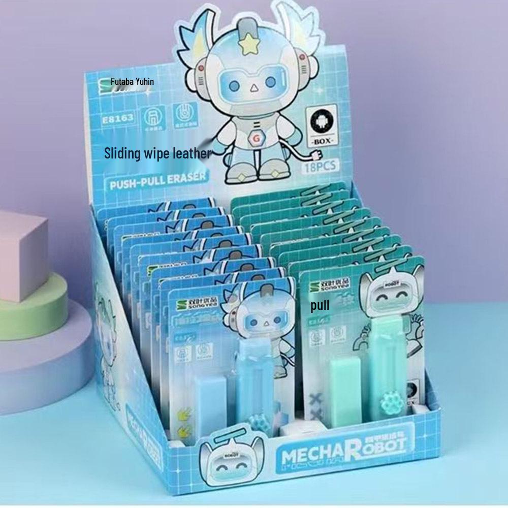 

Ultraman Cartoon Retractable Eraser: Stress Relief, Low-Crumb, No Marks, Perfect for Students 18 cards display box